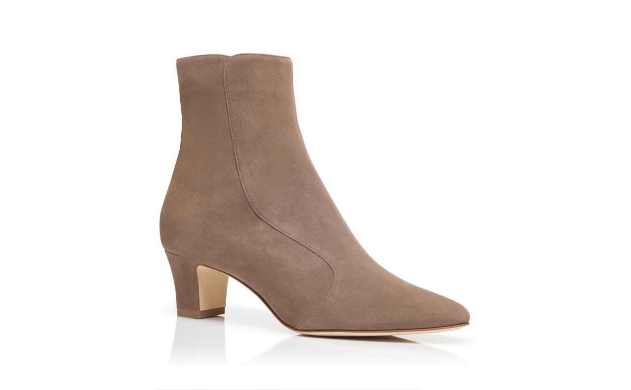 Bottes cheville en daim brun clair