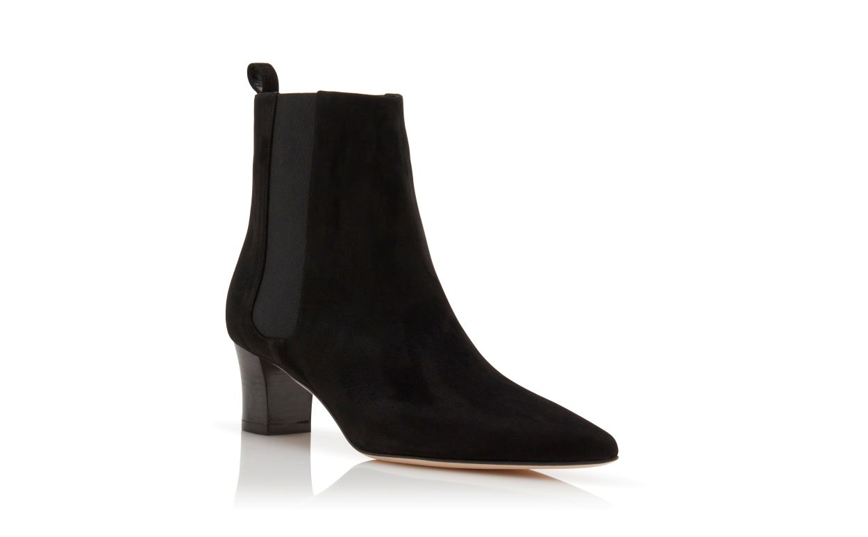 Bottes cheville en daim noir