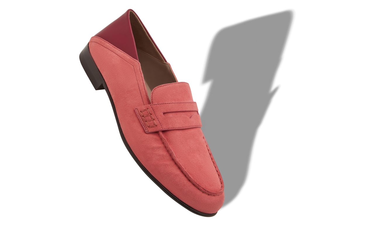 Mocassins penny en daim rose