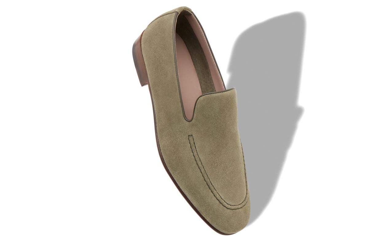 Mocassins en daim kaki