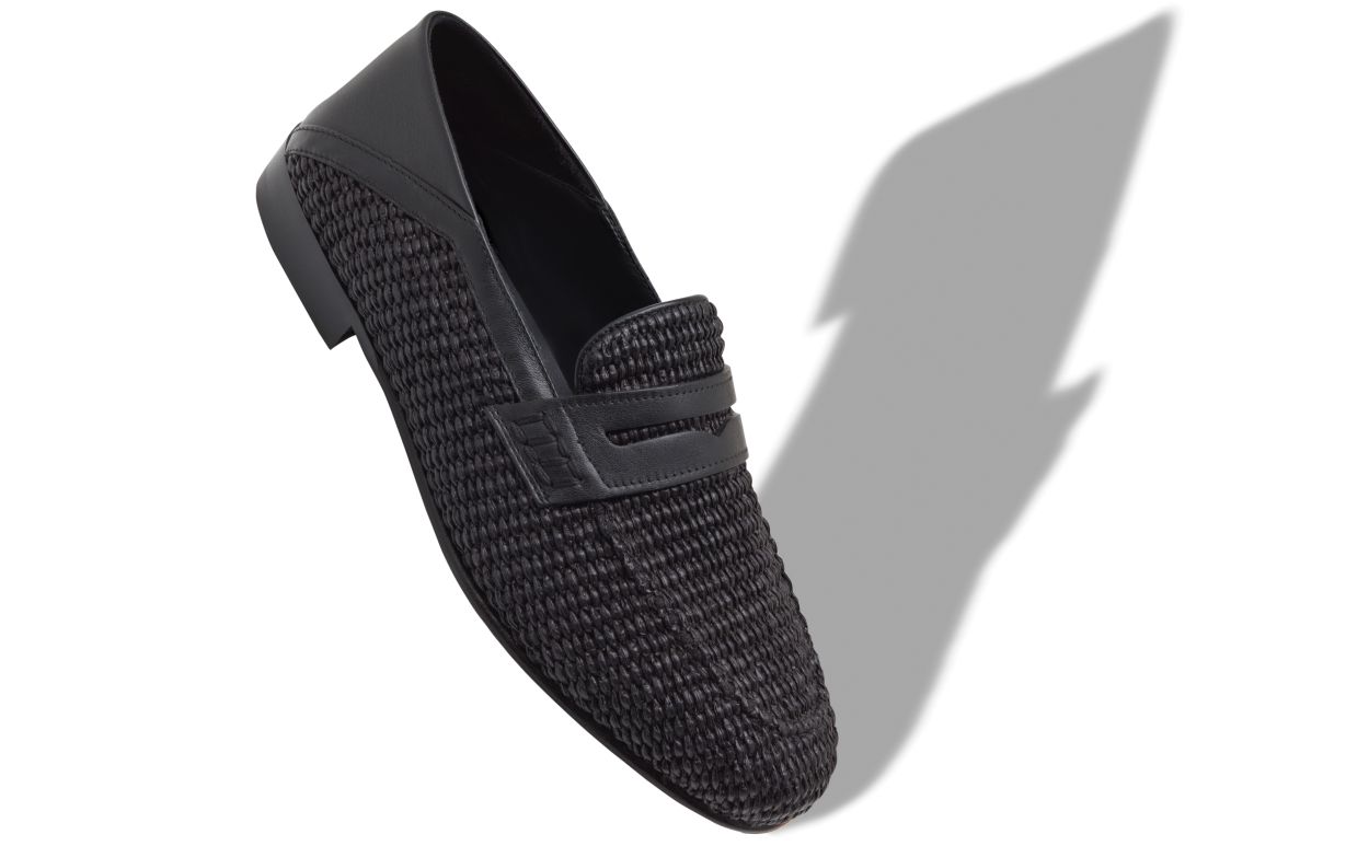 Mocassins en raphia noir