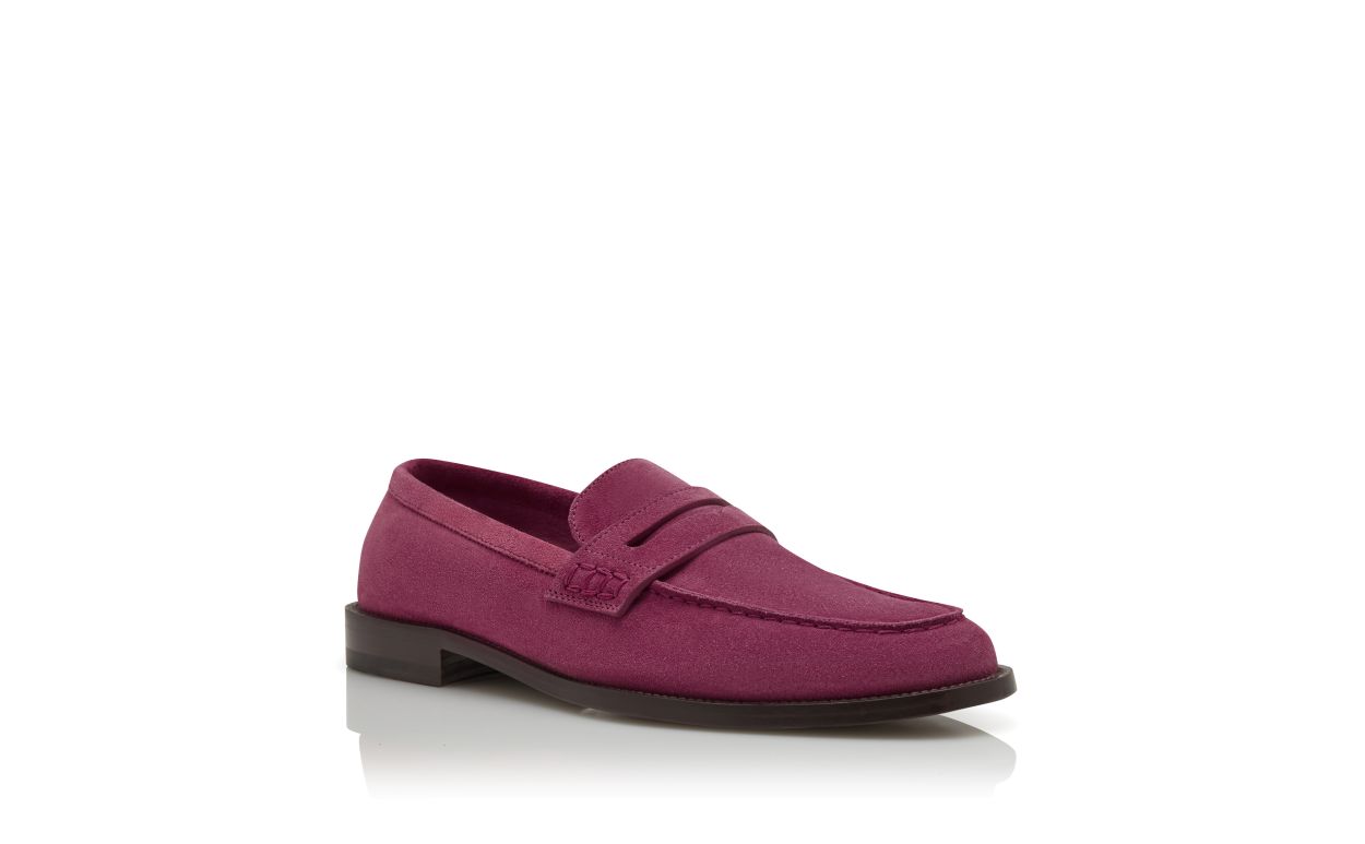Mocassins en daim rose