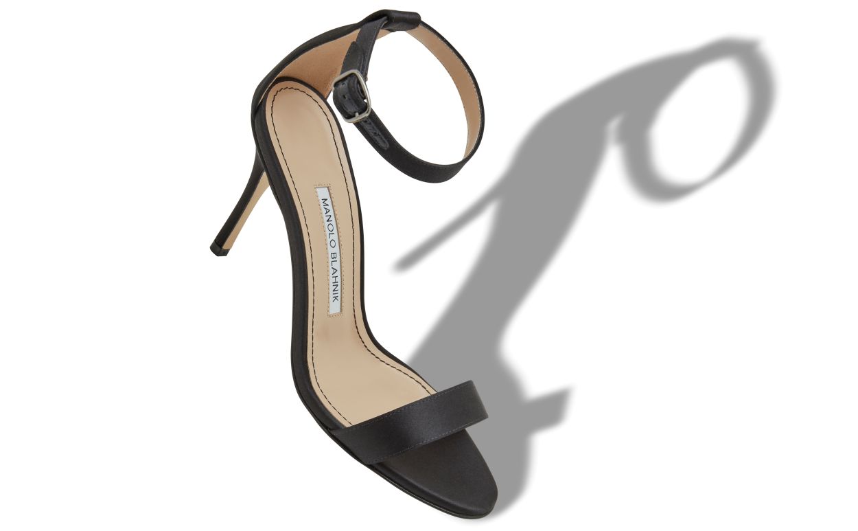 Sandales à brides cheville en satin noir