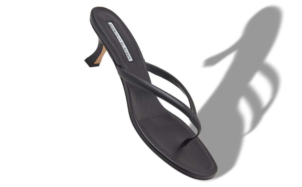 Sandales à brides en cuir nappa noir