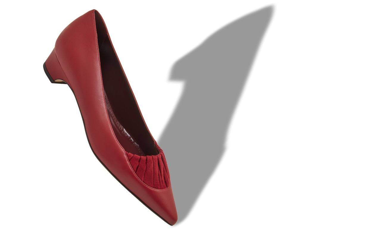 Escarpins en cuir nappa rouge