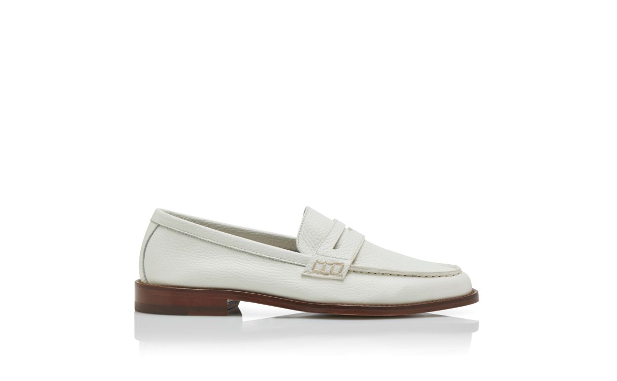 Mocassins penny en cuir de veau blanc