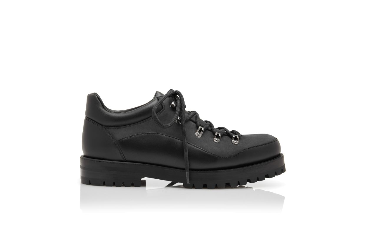 Bottes à lacets en cuir de veau noir