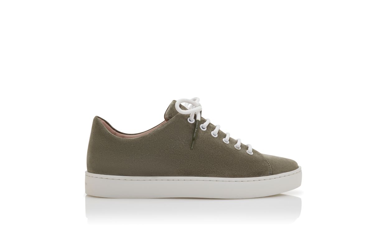 Chaussures de ville en daim kaki à lacets