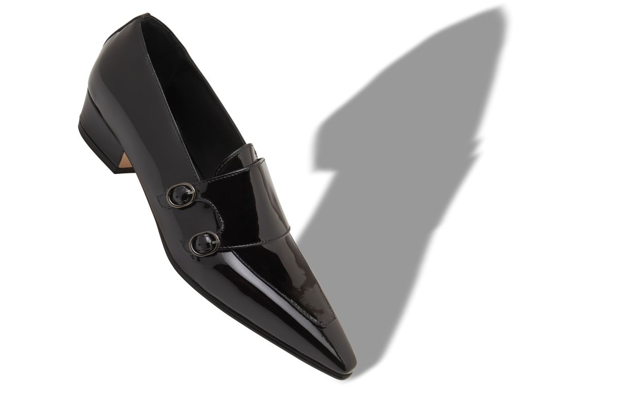 Mocassins en cuir verni noir