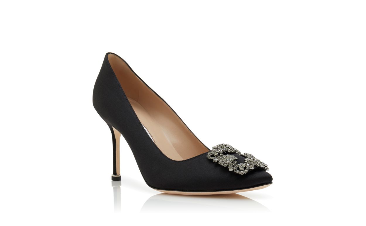Escarpins à boucle en satin noir