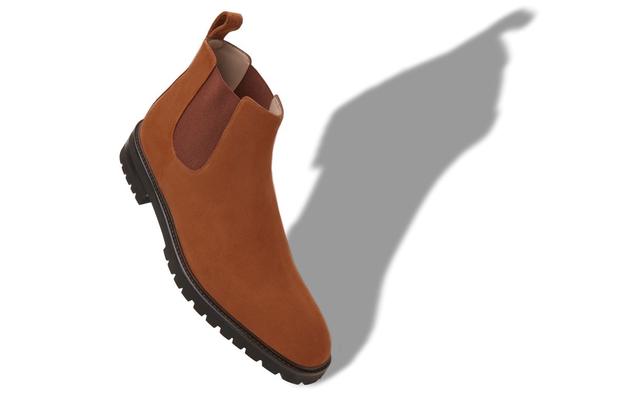 Bottines Chelsea en daim de veau brun