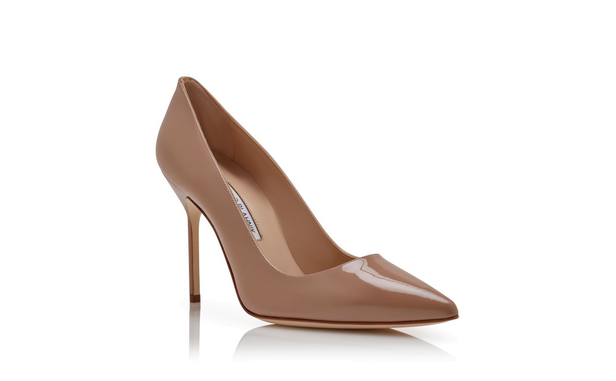 Escarpins à bout pointu en cuir vernis blush foncé