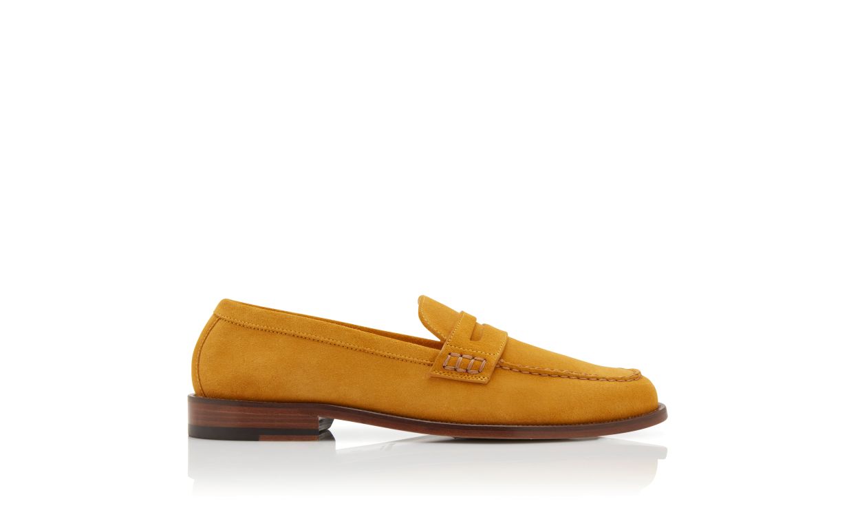 Mocassins en daim jaune