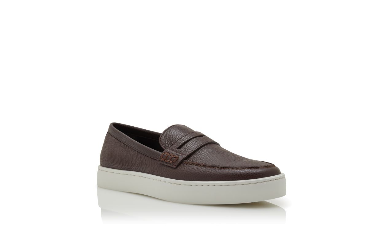 Mocassins en cuir de veau brun foncé