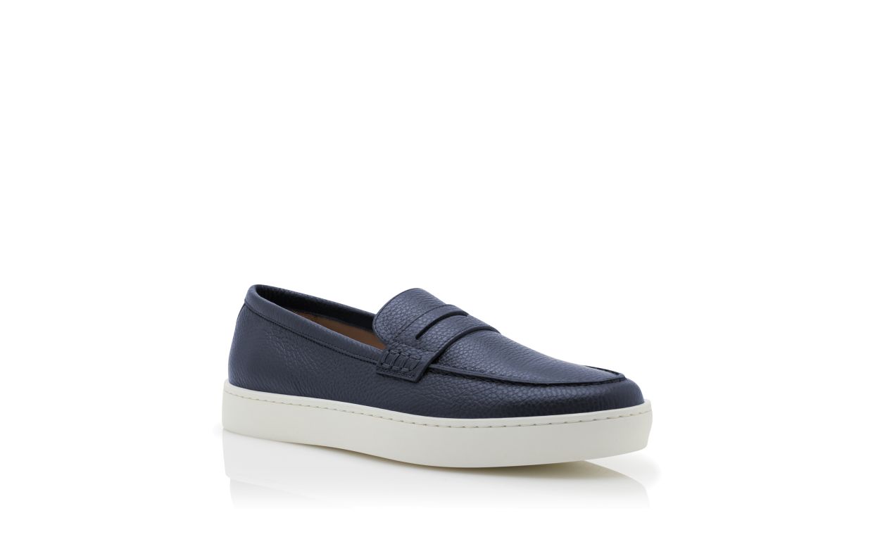 Mocassins en cuir de veau bleu marine