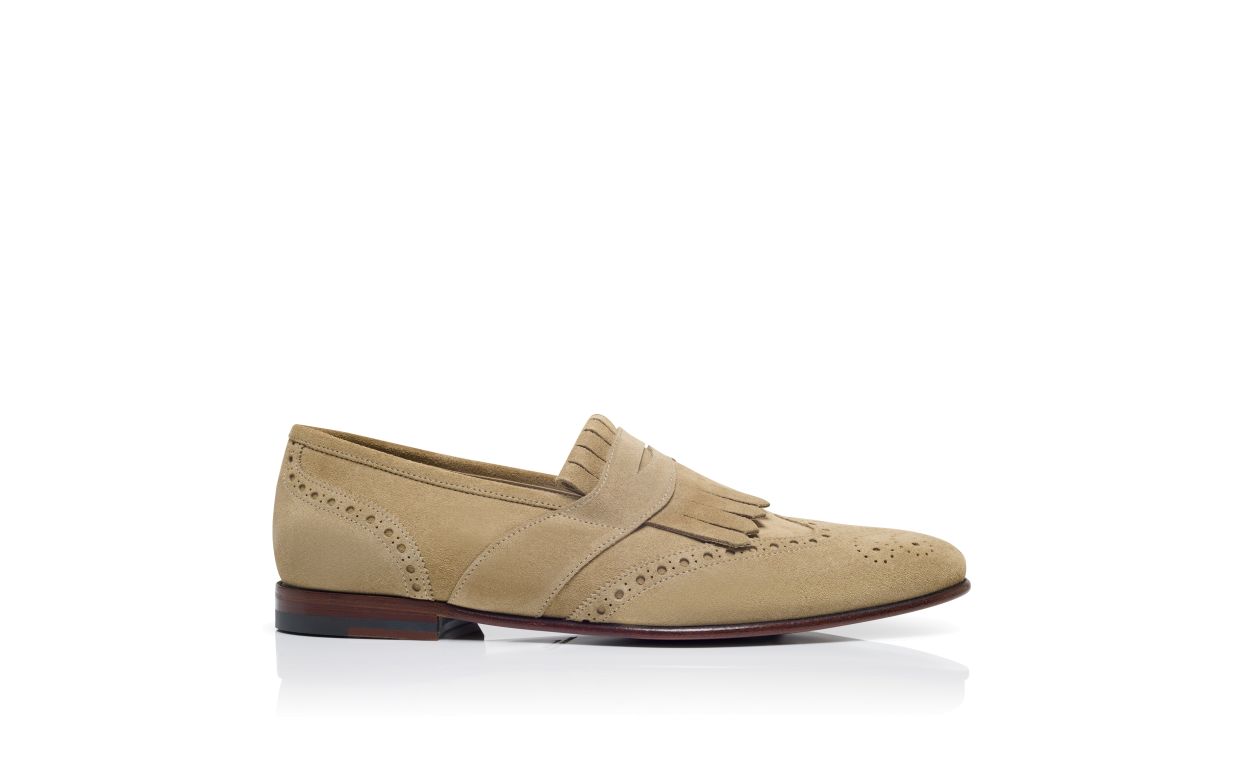 Mocassins Kiltie en daim beige