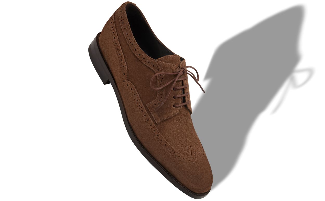 Oxfords à lacets en daim brun