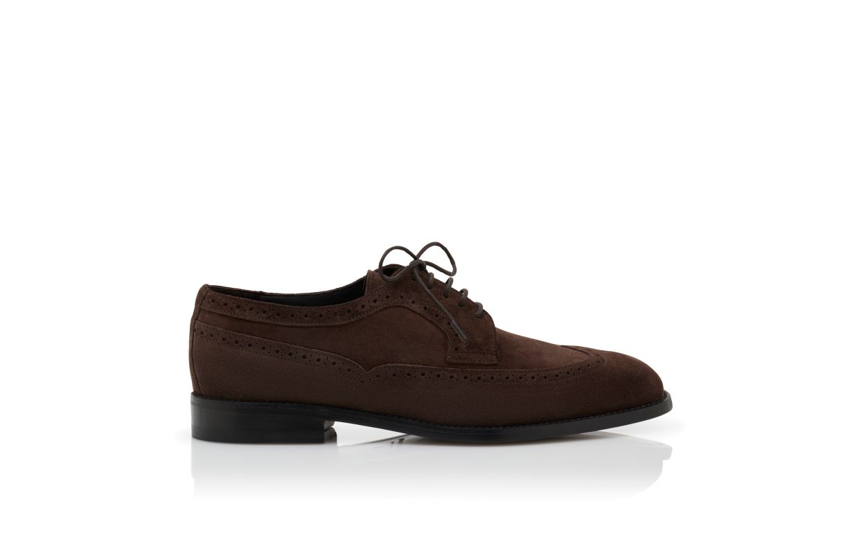 Derbys en daim brun foncé à lacets