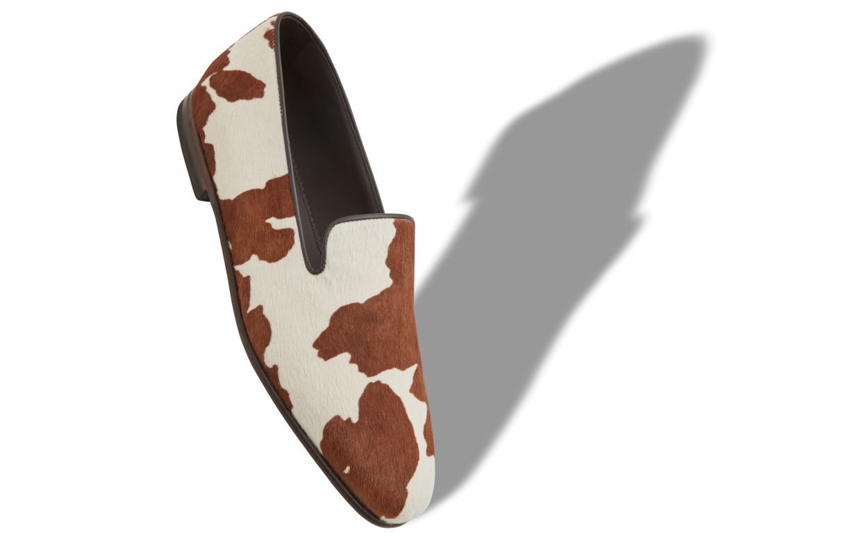 Mocassins en chevreau imprimé vache