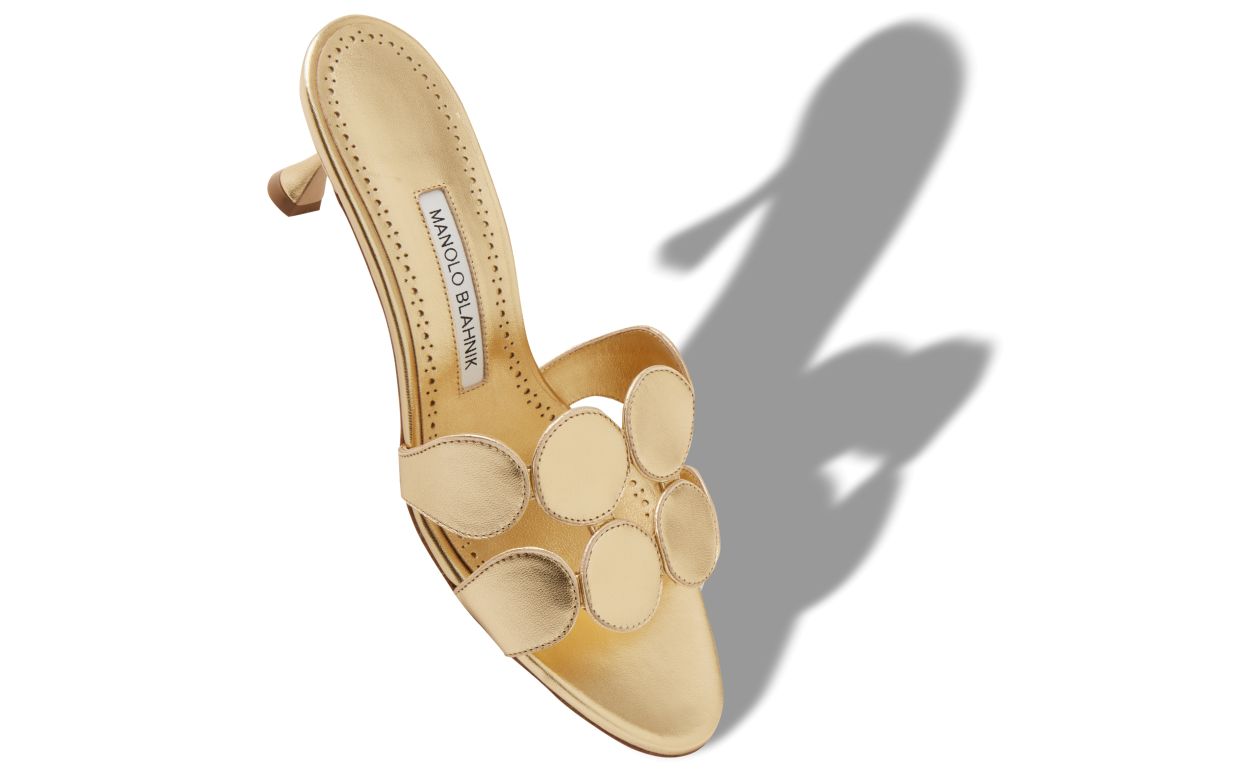 Mules en cuir de nappa doré