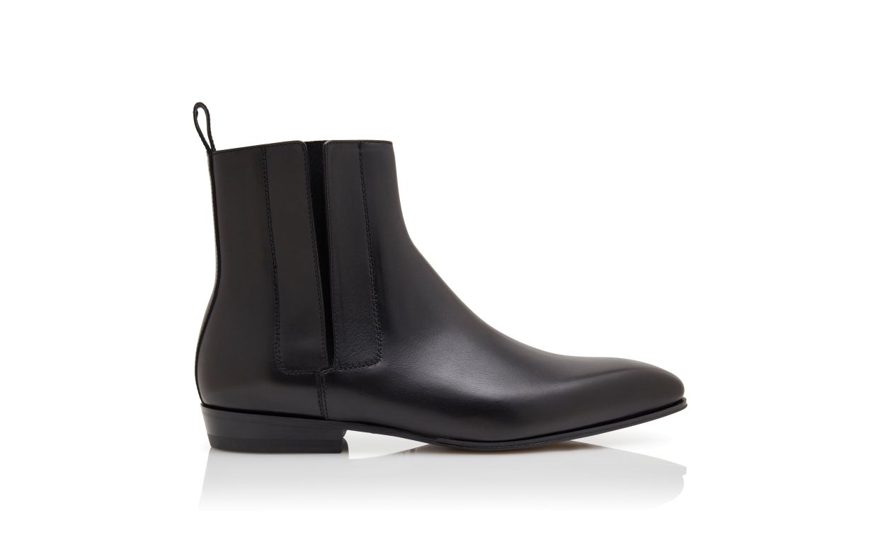 Bottines cheville en cuir de veau noir