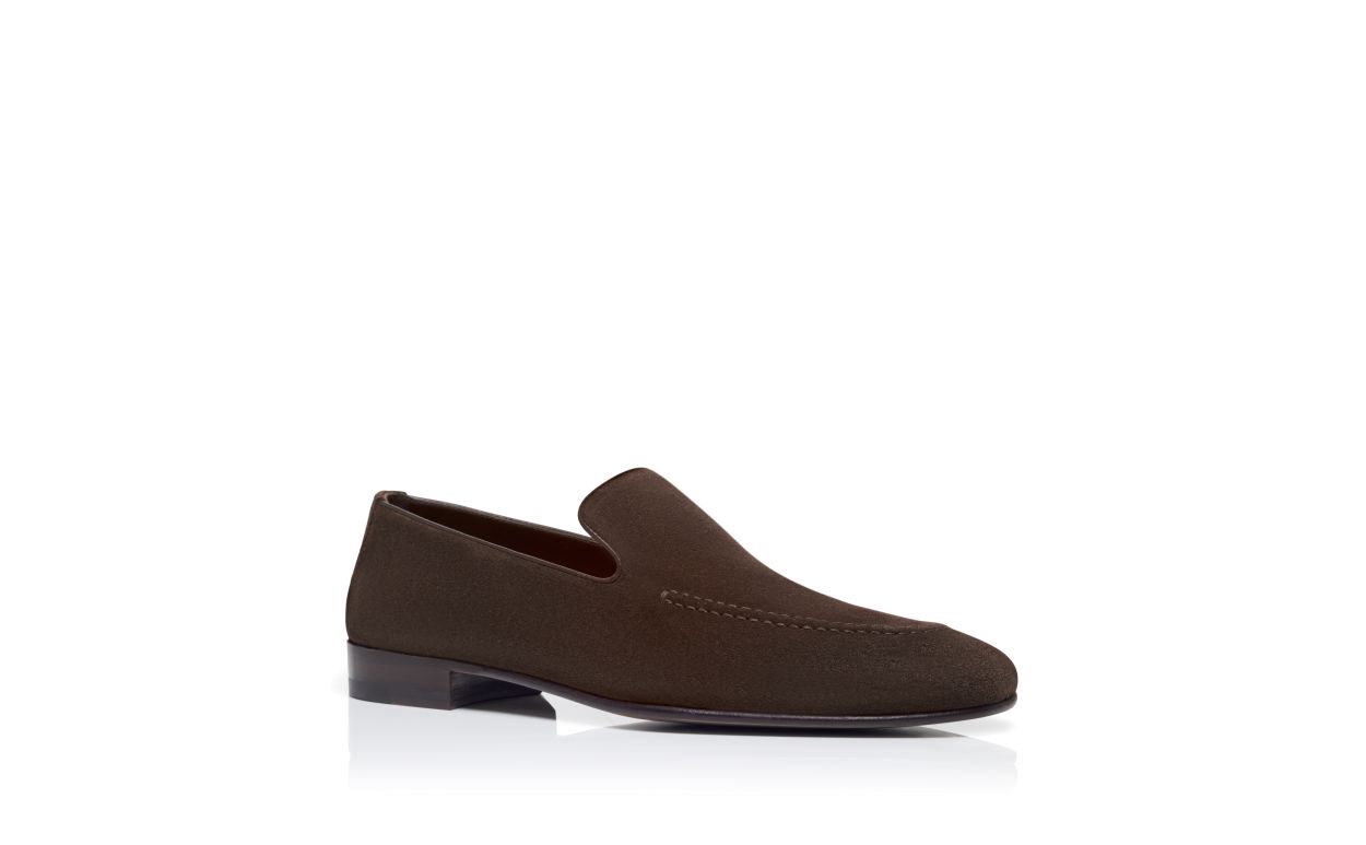 Mocassins en daim brun foncé