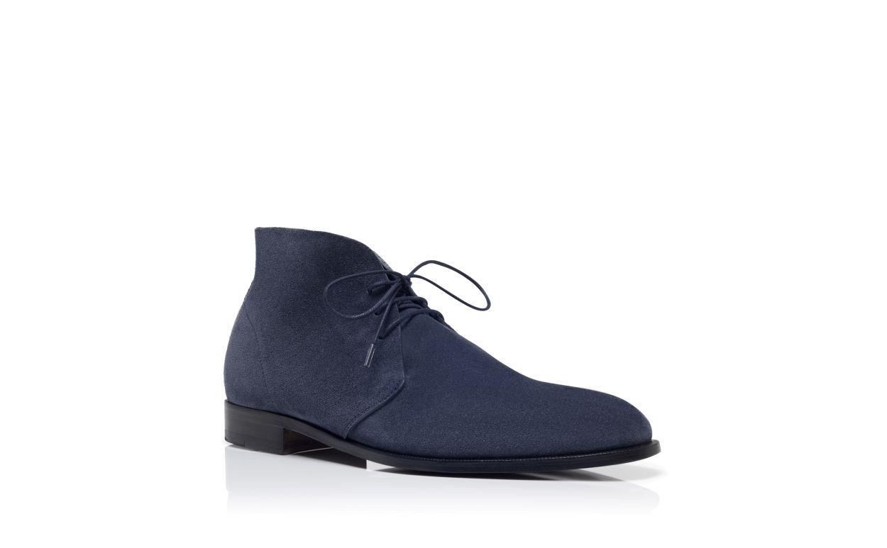 Bottes de désert en daim bleu marine