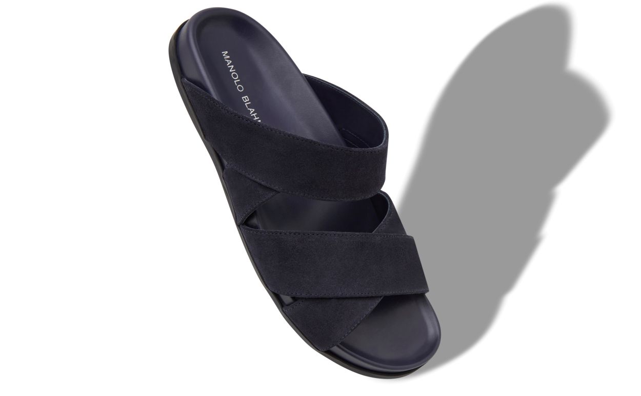 Sandales en daim bleu marine