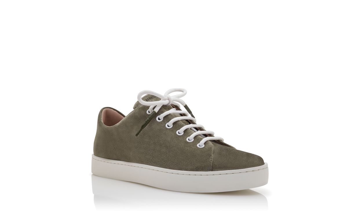 Chaussures de ville en daim kaki à lacets
