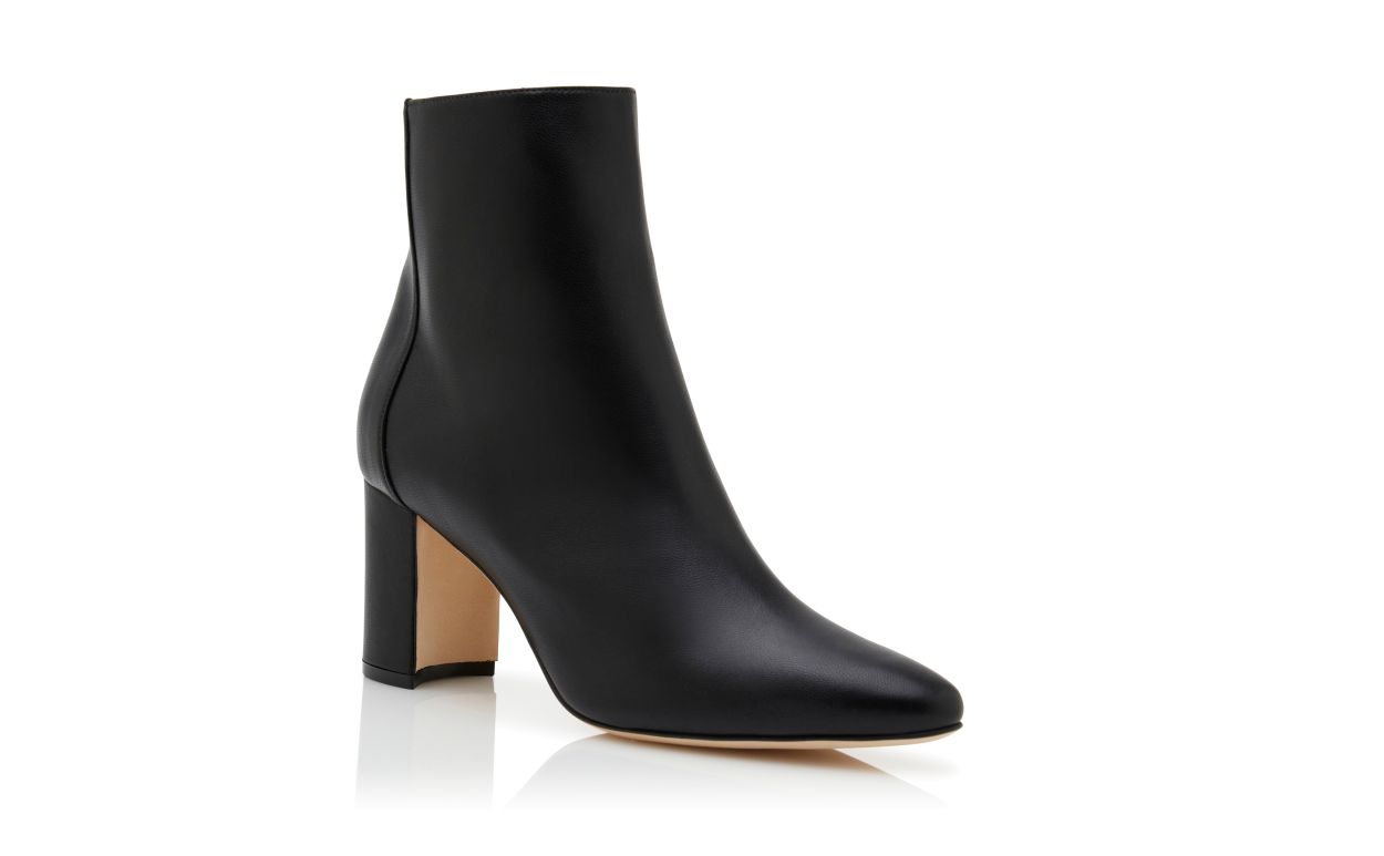 Botte cheville en cuir nappa noir