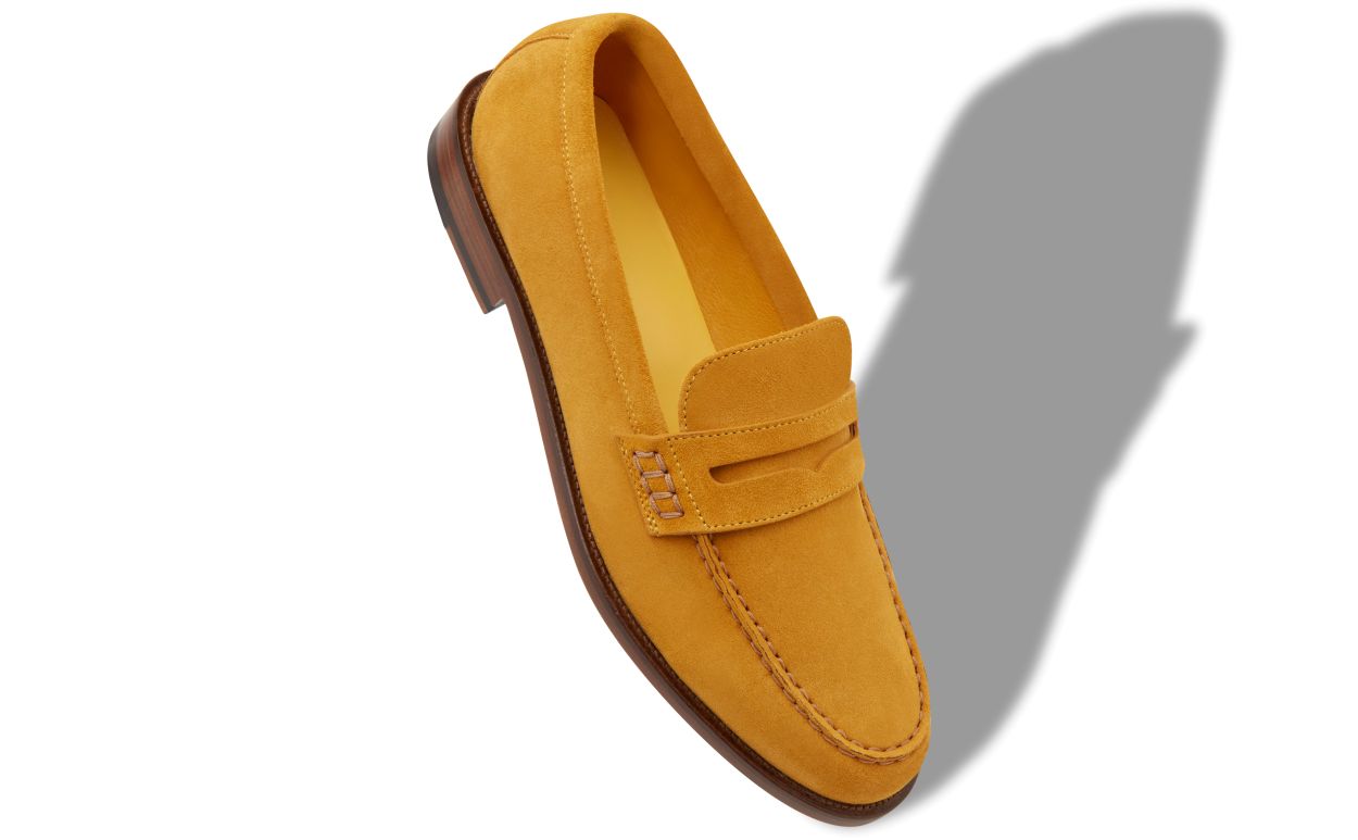 Mocassins en daim jaune