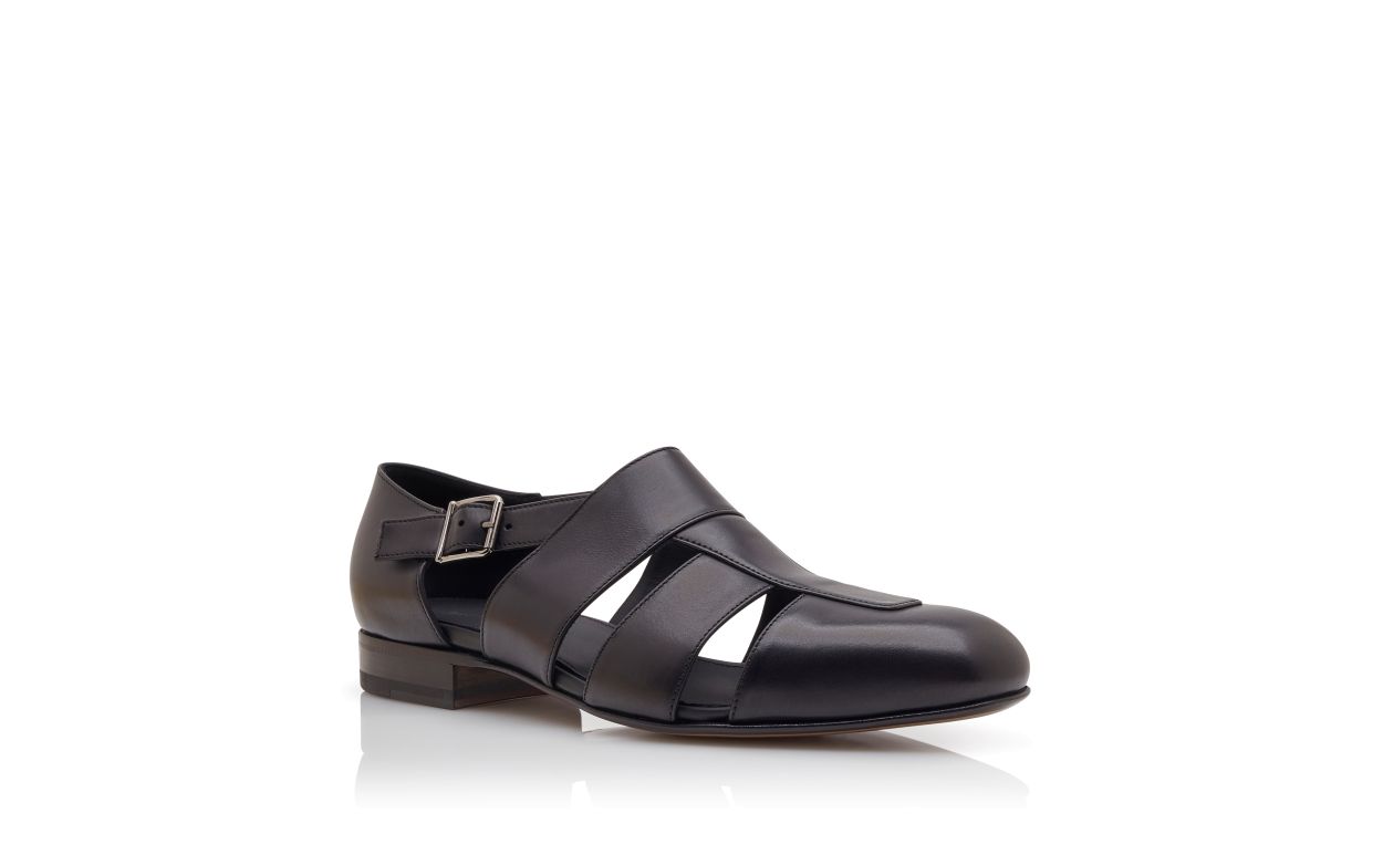 Sandales en cuir de veau noir