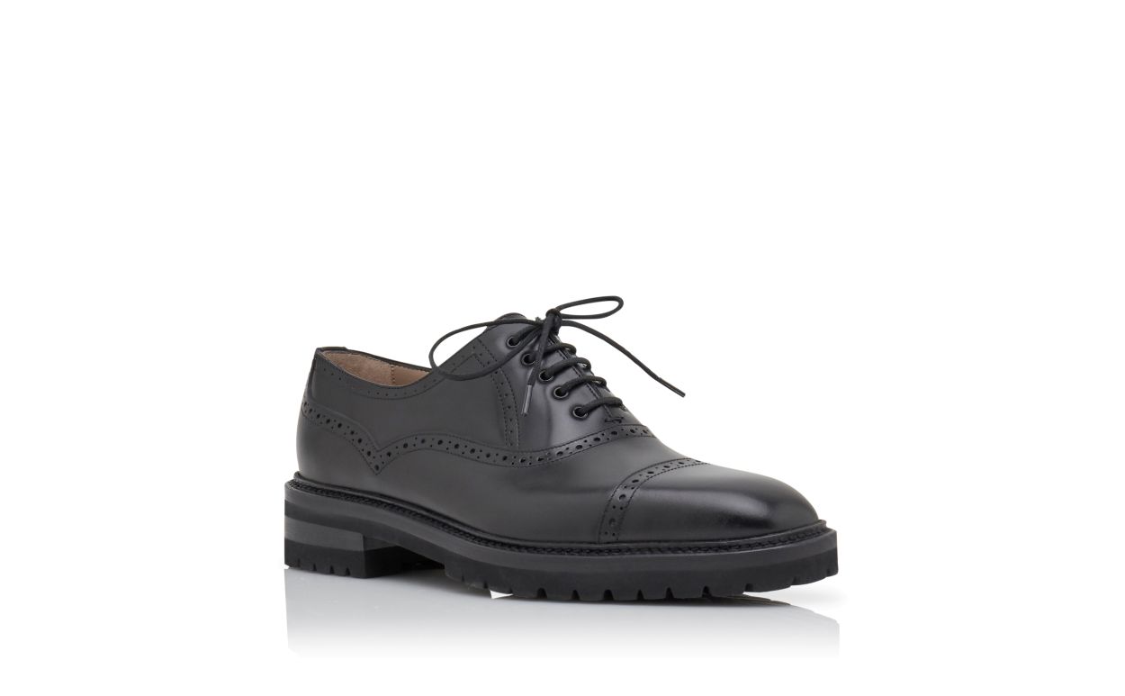 Chaussures en cuir de veau noir à lacets