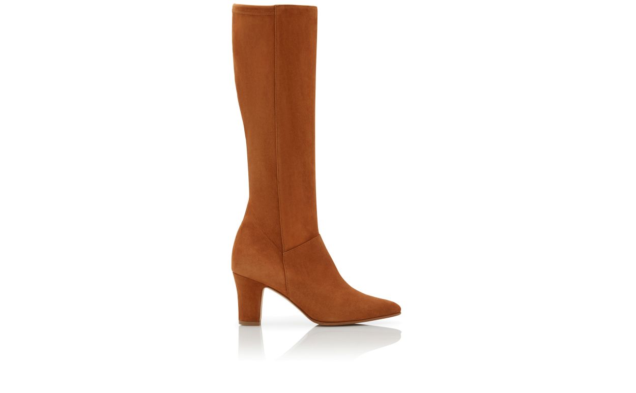 Bottes mi-molles en daim brun