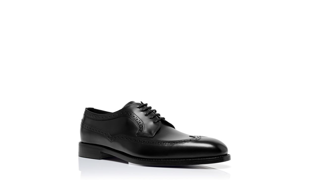 Oxfords à lacets en cuir de veau noir