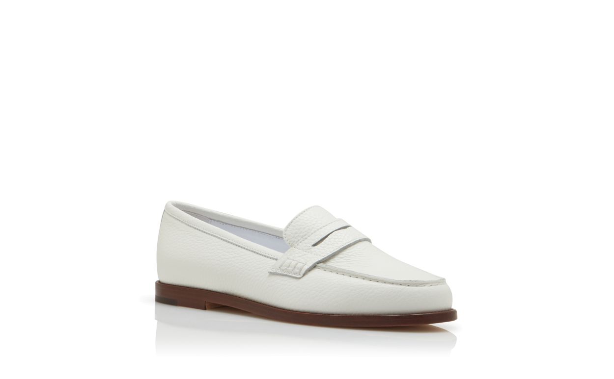 Mocassins penny en cuir de veau blanc