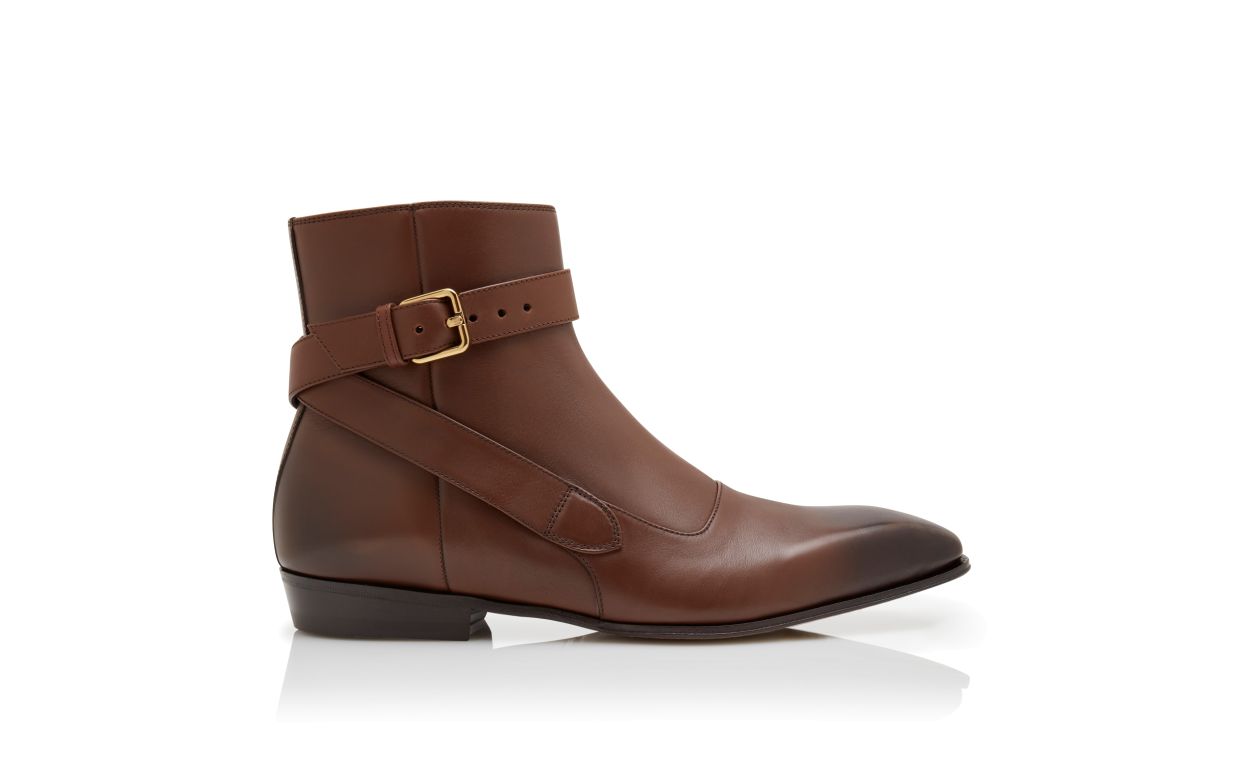 Bottes cheville en cuir de veau brun