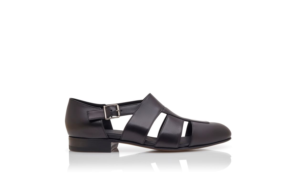 Sandales en cuir de veau noir