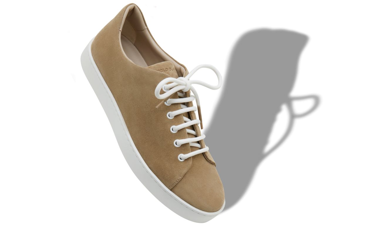 Chaussures basses en daim beige