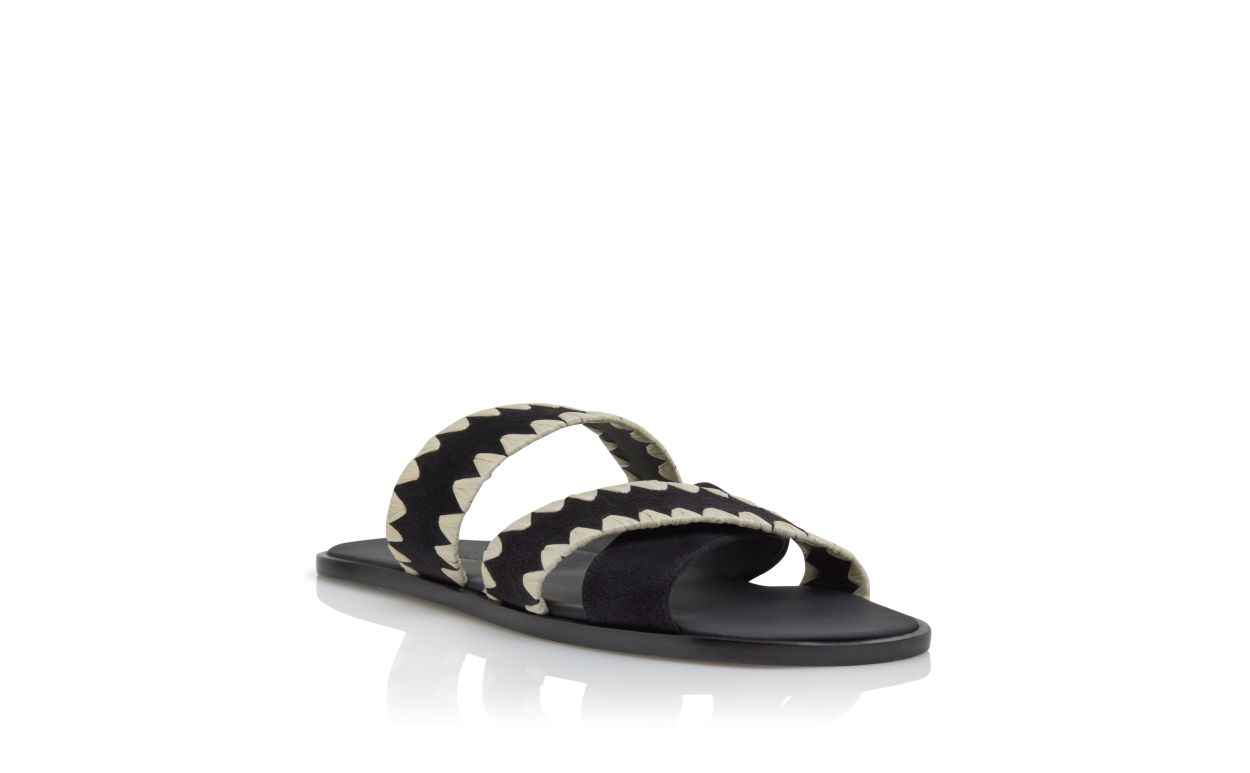 Sandales à couture en daim noir