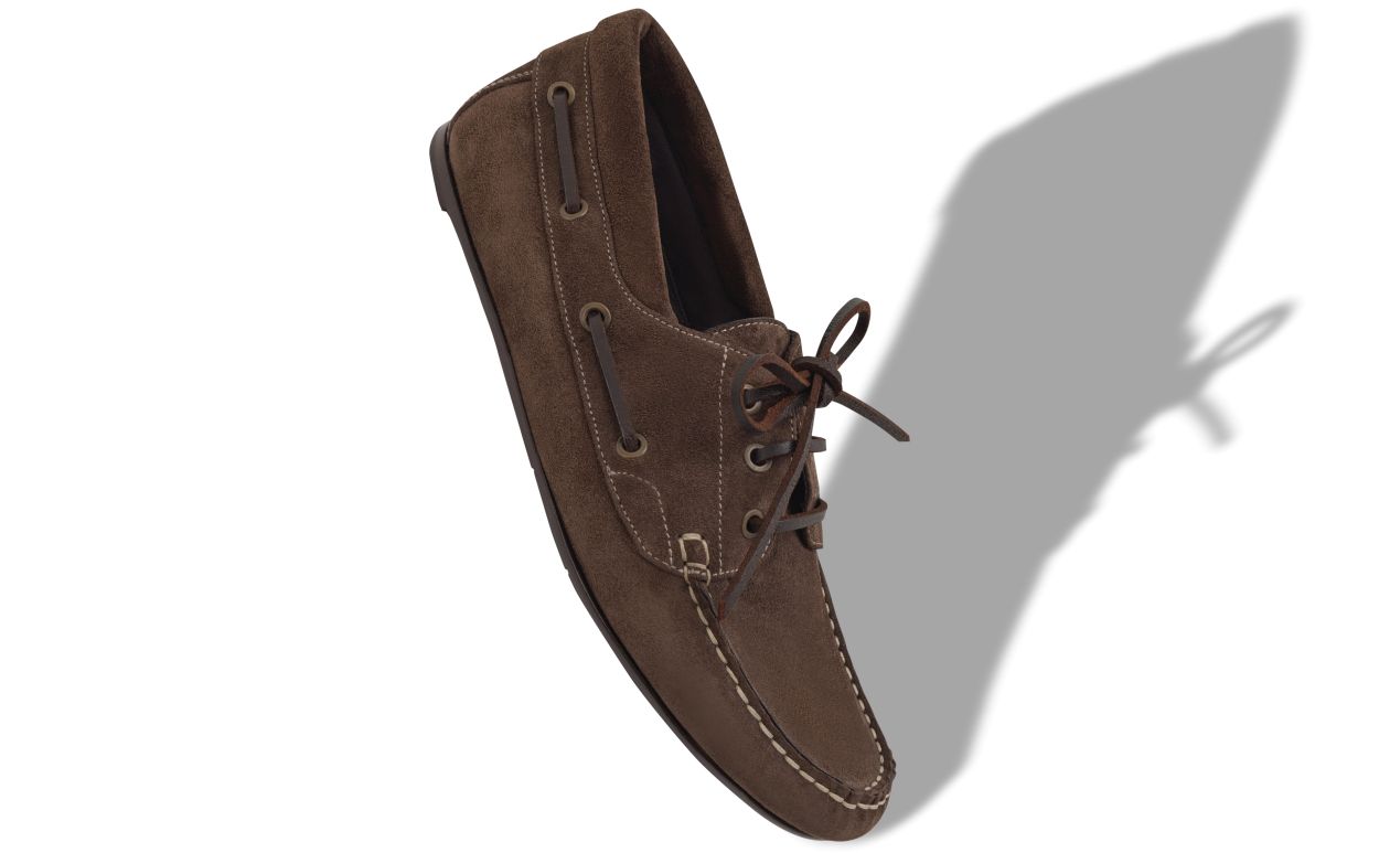 Chaussures de bateau en daim brun foncé
