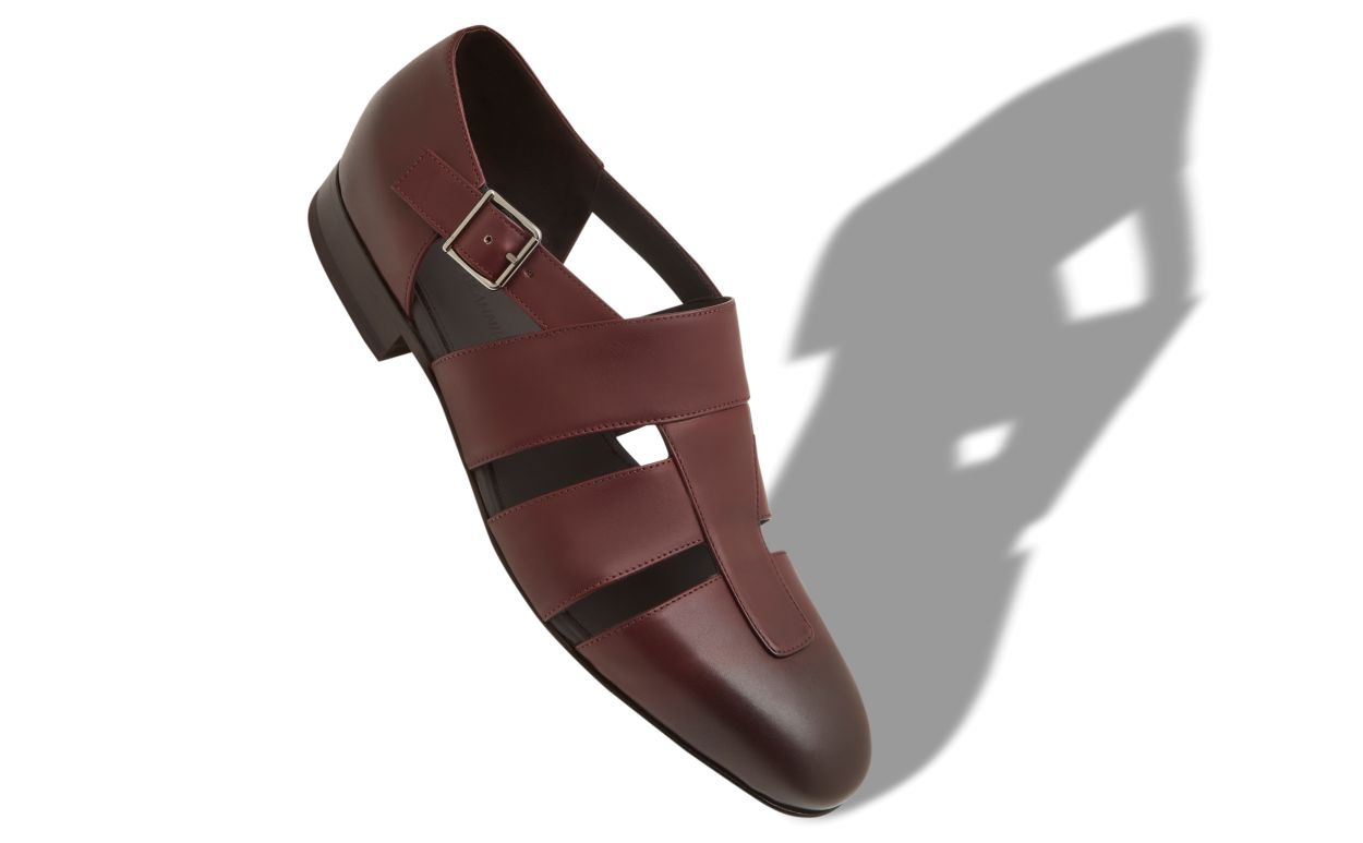 Sandales en cuir de veau rouge