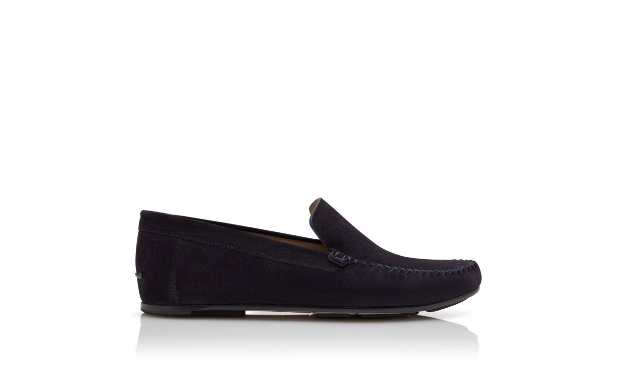 Chaussons en daim bleu marine