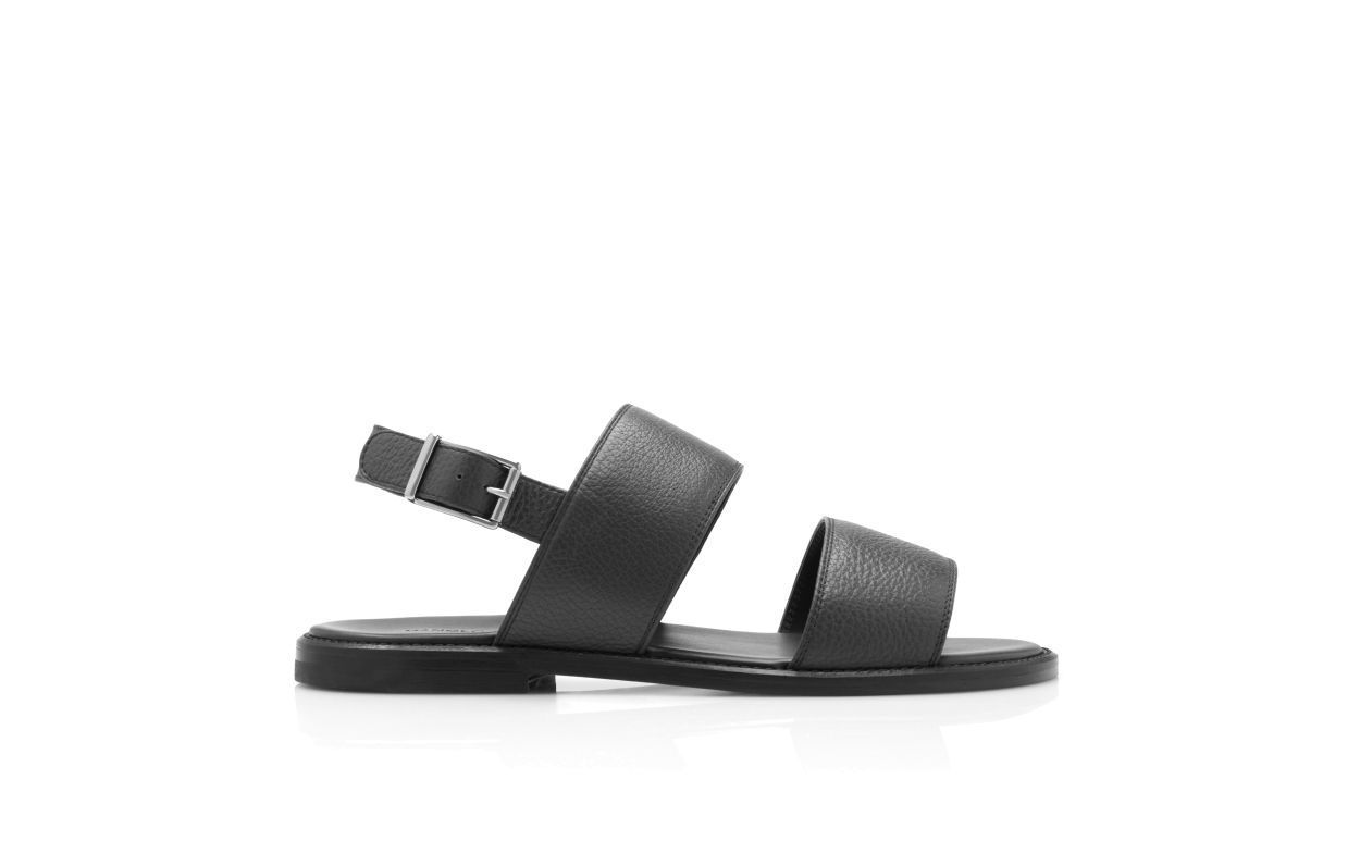 Sandales en cuir de veau noir