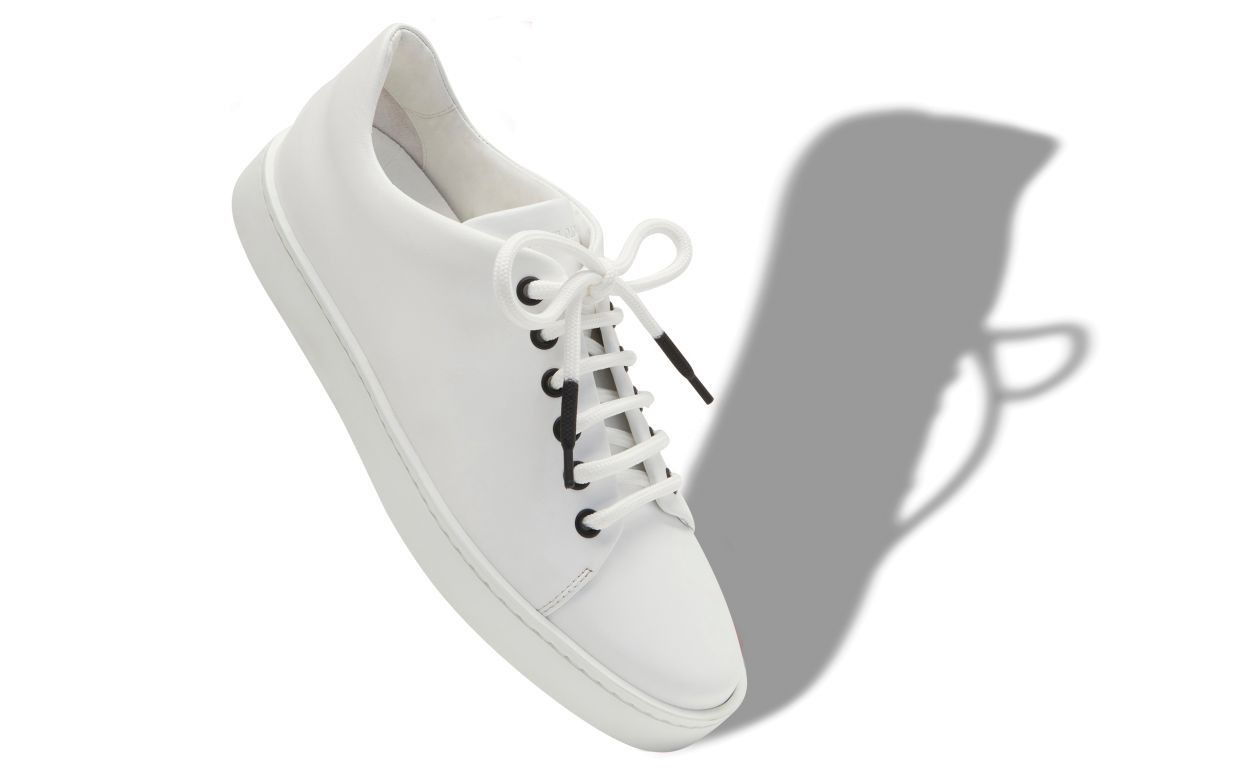 Chaussures basses en cuir de veau blanc