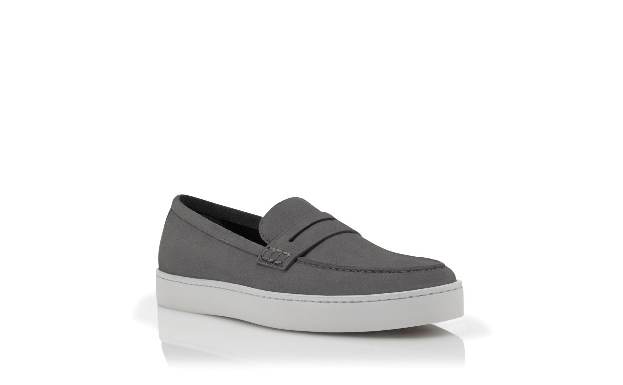 Mocassins en daim gris