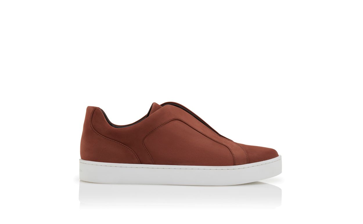 Chaussures bateau en cuir de veau brun