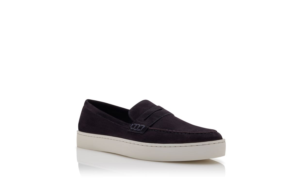 Mocassins en daim bleu marine