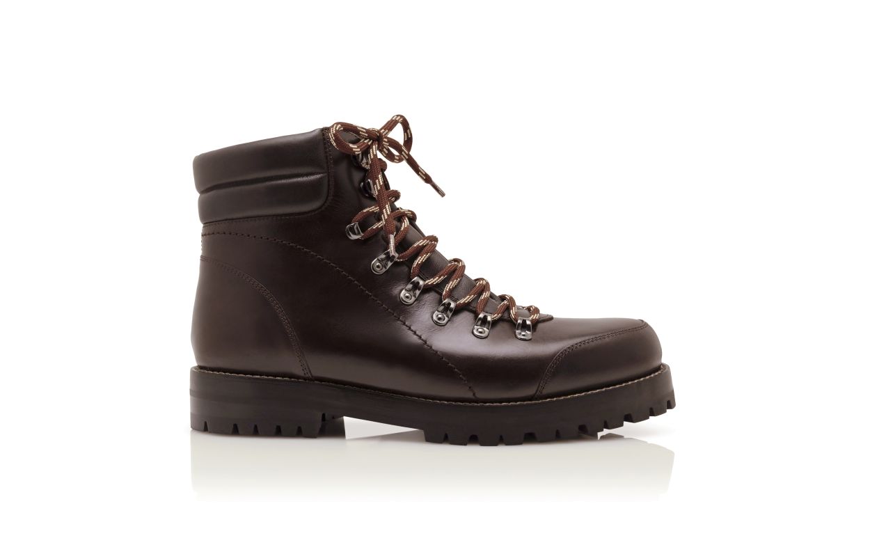 Bottes cheville en cuir de veau brun foncé