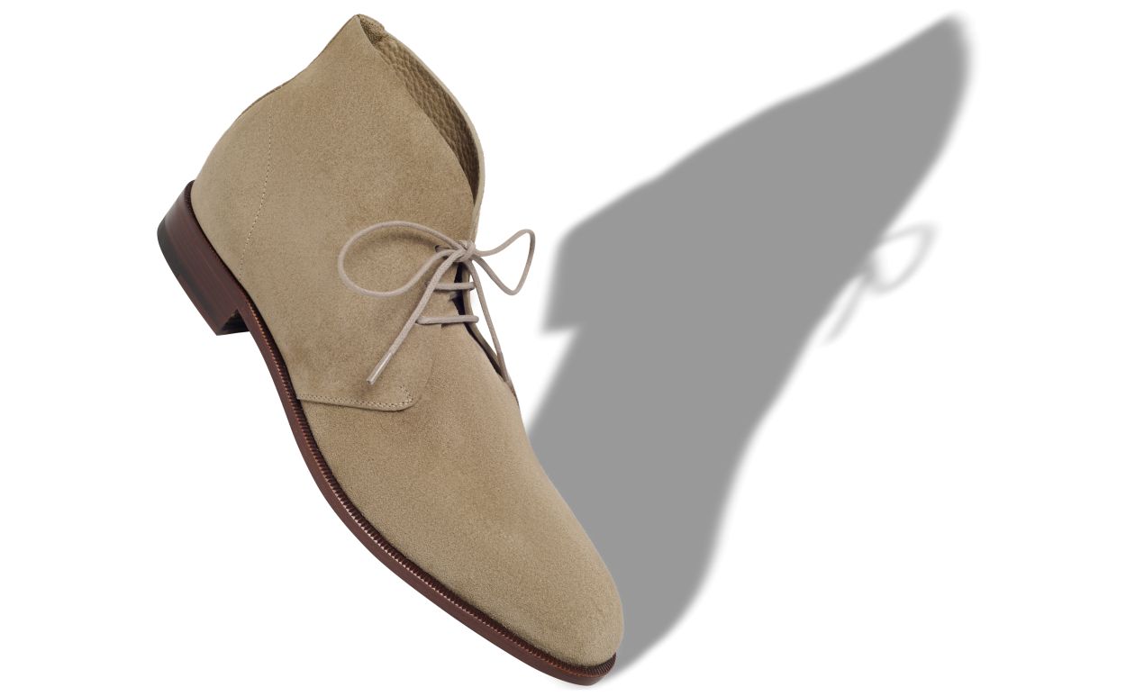 Bottes de désert en daim beige